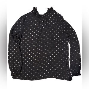 Mandee Black and White Polka Dot Blouse
